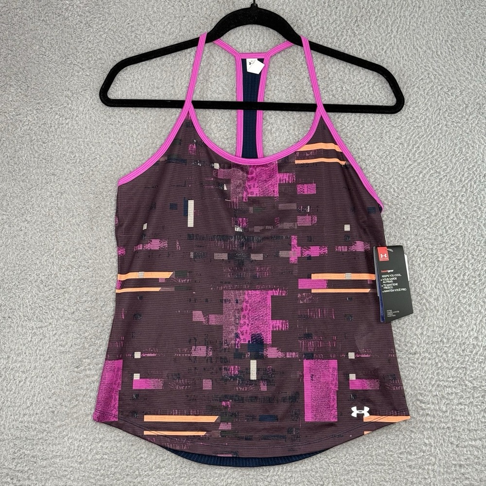 Under Armour HeatGear Racerback Gym Tank Top Womens Small Running Fitness NWT